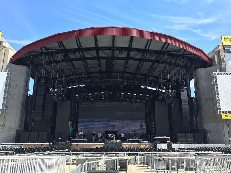 Rainbow Productions’ setup for The High Road Summer Tour with Snoop Dogg and Wiz Khalifa