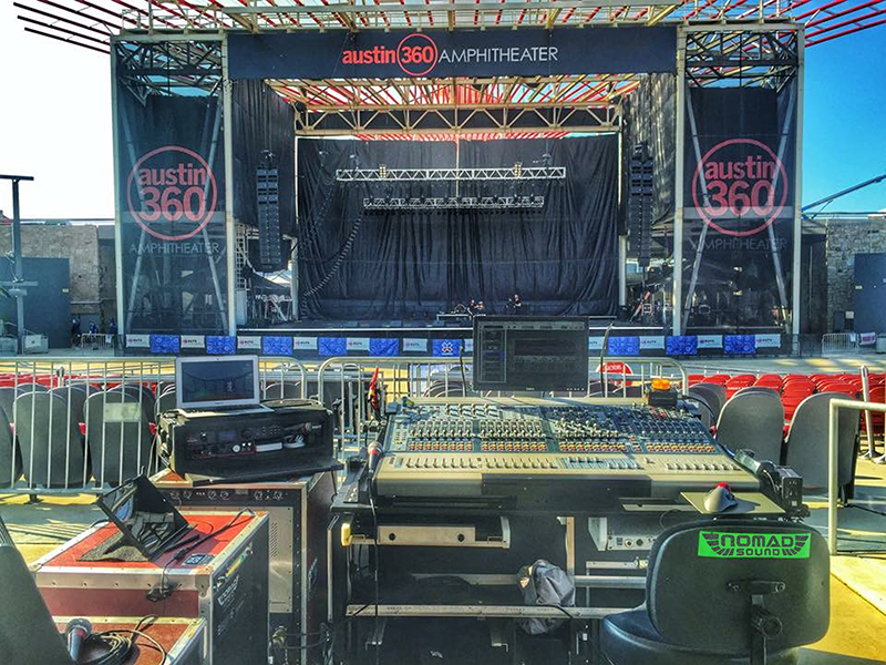 Nomad Sound’s setup at the X Games at the Circuit of the Americas in Austin.