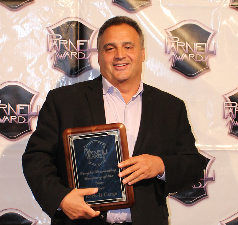 Rock-it Cargo's David Bernstein returned to the Parnelli stage for the 2016 Freight Forwarding Company of the Year.