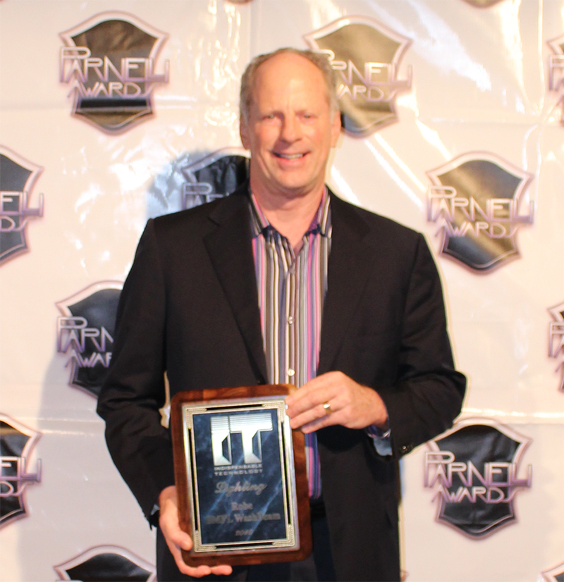 Robe's Bob Schacherl with the IT award in the Lighting product category.