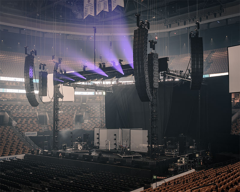 The PA setup in Boston's TD Garden