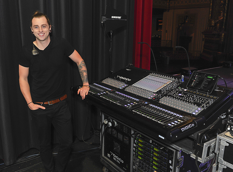 Monitor engineer Dalton Van Volkenburgh. Photo by Steve Jennings