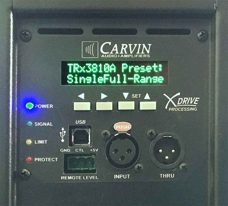 Fig 2 - Detail of rear panel connections and controls