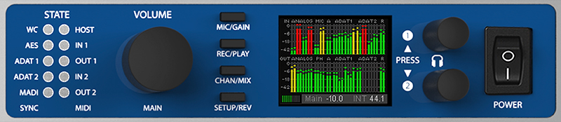 Fig 2 - The front panel display shows status at a glance