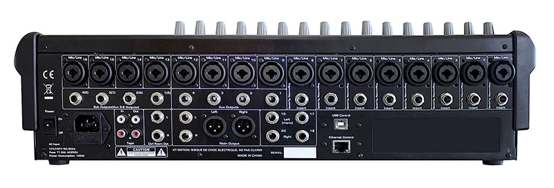 Fig. 1 - The digiMIX24 rear panel