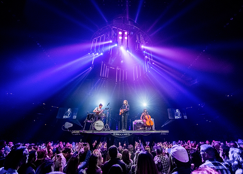 The Lumineers show in Omaha, NE, where a 'B' stage was deployed.