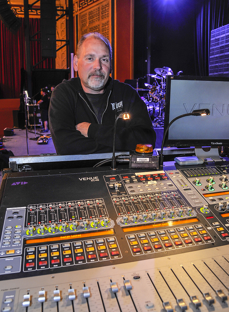 Monitor Engineer Matt LaVoice. Photo by Steve Jennings