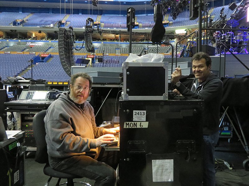 Monitor Recording Engineer Bernie Becker with Crew Chief Greg 'Chico' Lopez