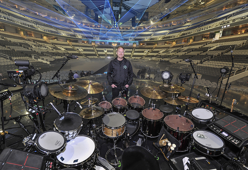 Drum tech Brad Sanders. Photo by Steve Jennings