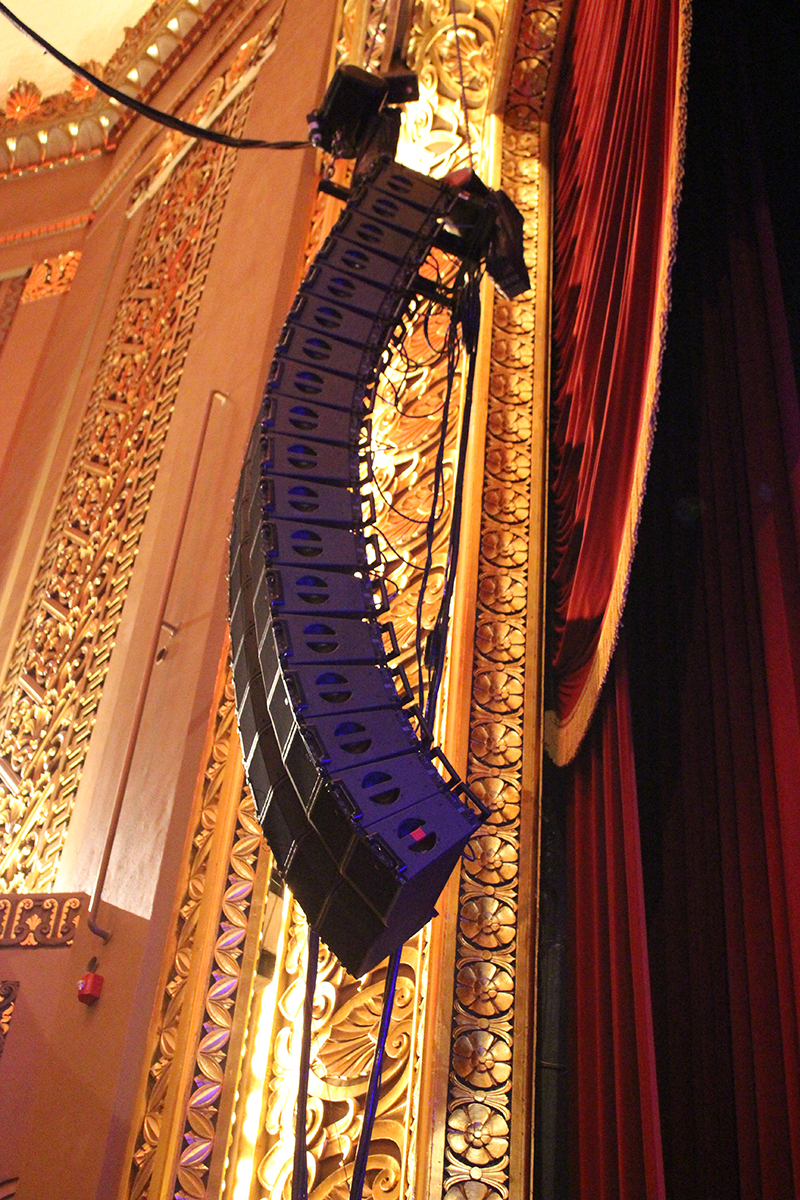 Two hangs of 18 L-Acoustic Kara line arrays proved perfect for the mostly large theater venue dates on the tour.