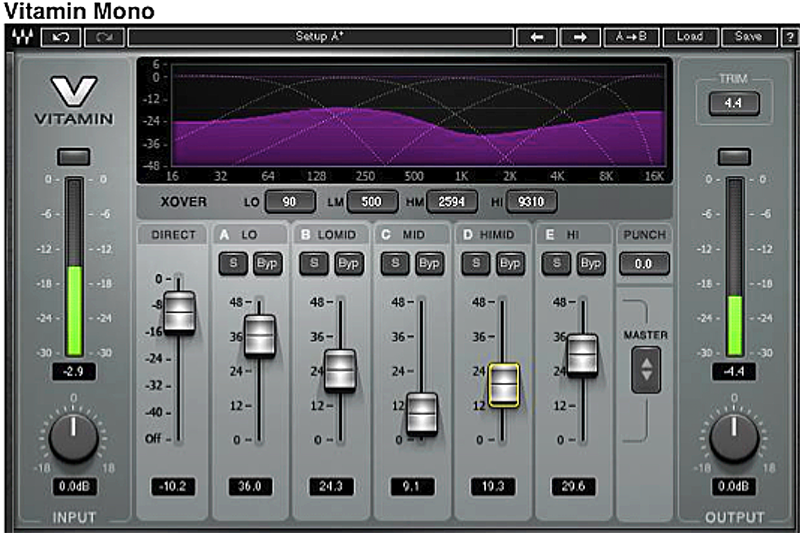 The Waves Vitamin plug-in offers harmonic enhancement.