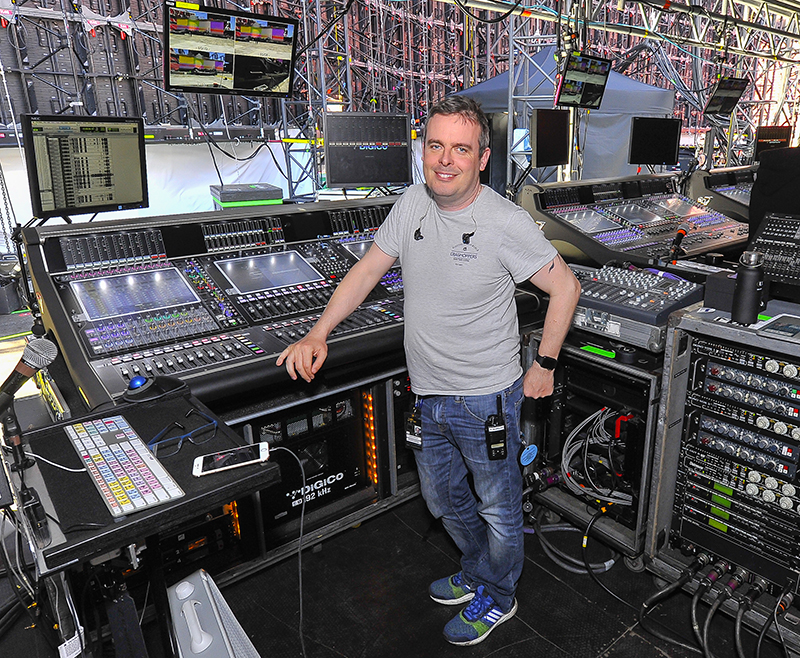 Bono’s monitor engineer Alastair McMillan. Photo by Steve Jennings