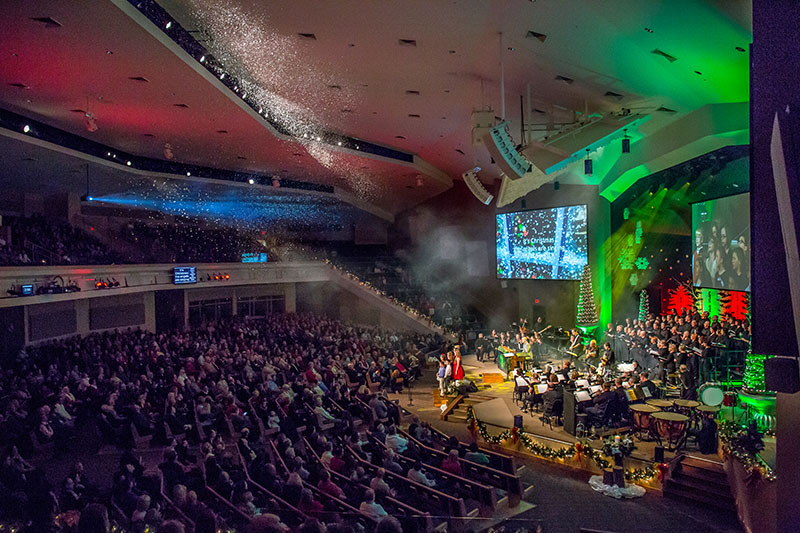 One of the elaborate Christmas productions at Chapel in Green, which make used of an Allen & Heath dLive S Class digital mixing system.