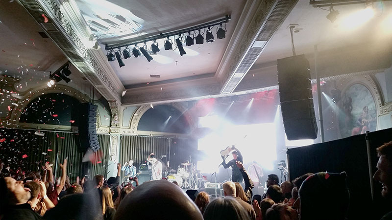 Switchfoot performs through a Bose Professional ShowMatch loudspeaker system at Crystal Ballroom, Feb. 2, 2017.