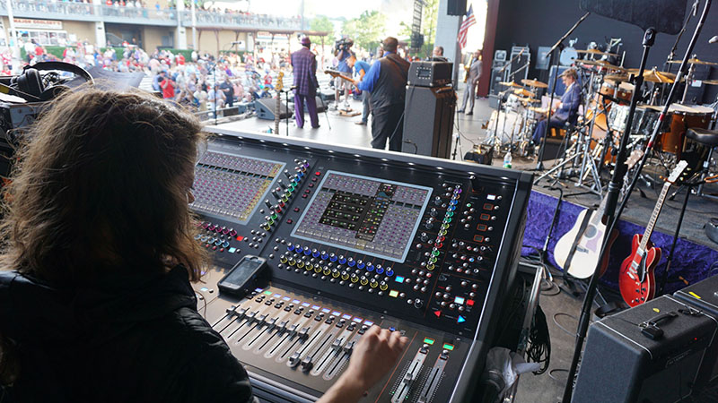 The DiGiCo SD12 at monitors for the Briggs and Stratton stage was joined by a DiGiCo SD10 at FOH.