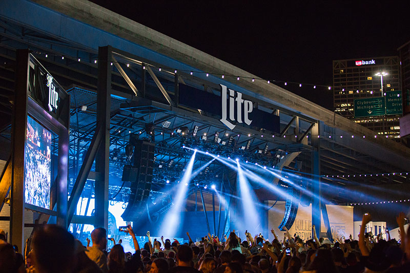 The Miller Lite stage, like the event's entrance, was spruced up for the 50th annual event.