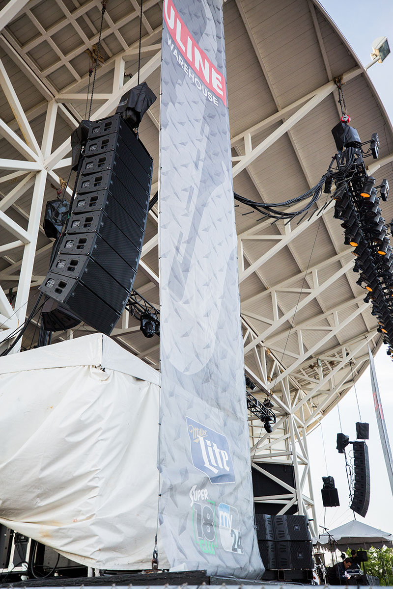 The JBL VTX A12's at the Uline Warehouse stage.