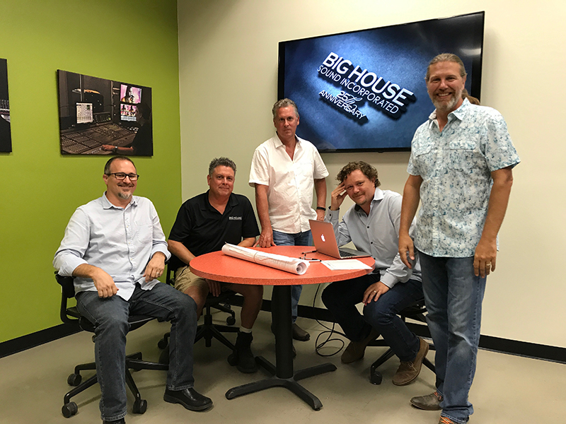 From left, Scot Beeman, director of live events; Bobby Filarowicz, operations manager; Roy Kircher, owner; Zach Richards, director of installations; Rod Nielsen, owner.