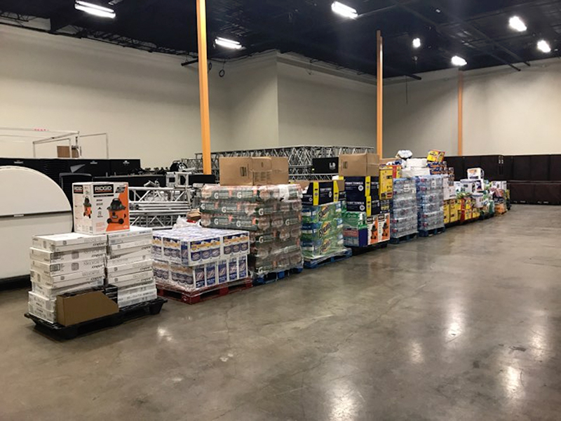 LD Systems loaded a truckload of necessities and cleaning supplies from its crew stuck in Dallas to haul back to Houston when roads cleared. 