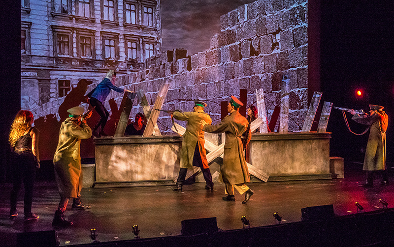 A Wall Apart at the 2017 NYMF. PRG supplied lighting and sound gear. Photo by Michael Schoenfeld