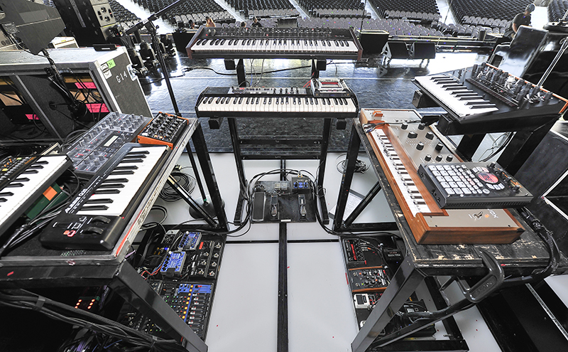 OneRepublic 2017 tour photo by Steve Jennings. Pictured, the keyboard setup.