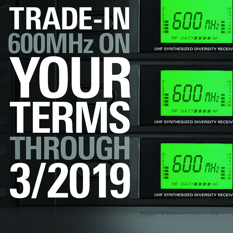 Audio-Technica trade-in/rebate program, good for both A-T products and competing brands, extends further - through March 31, 2019. The company is advising wireless users to 'Plan Now, Trade In When Necessary.'