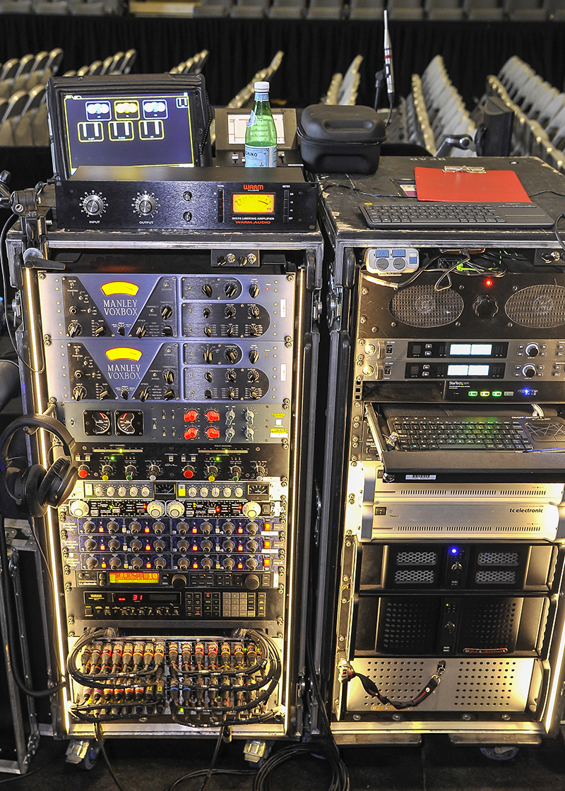 The FOH rack. Photo by Steve Jennings