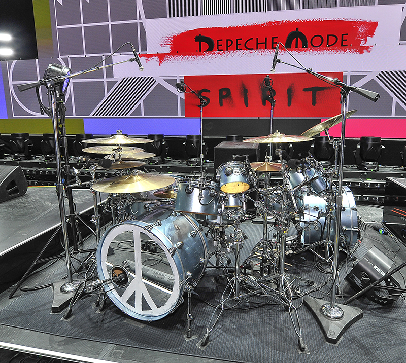 The drum setup. Photo by Steve Jennings