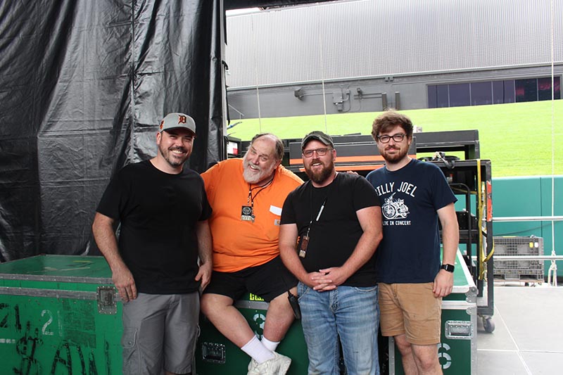 Bobby with sons on a Billy Joel gig, including, from left, Ted, Lucus and Jimmy