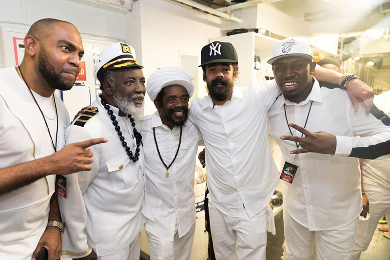 Reggae legends past and future: Jazzy T, Freddie McGregor, Cocoa Tea, Damian Marley and Foota Hype. Photo by Radiant Sun Photography