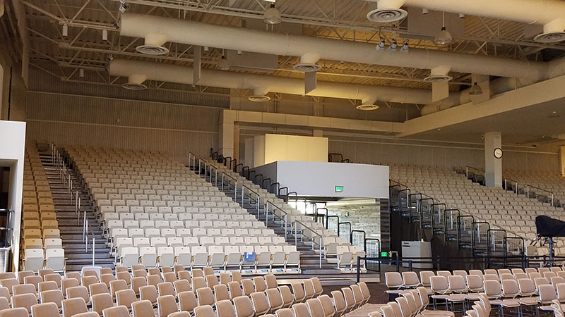 LA4X amplifiers and Symetrix Edge processing ensure even coverage within the 3,000-seat space.