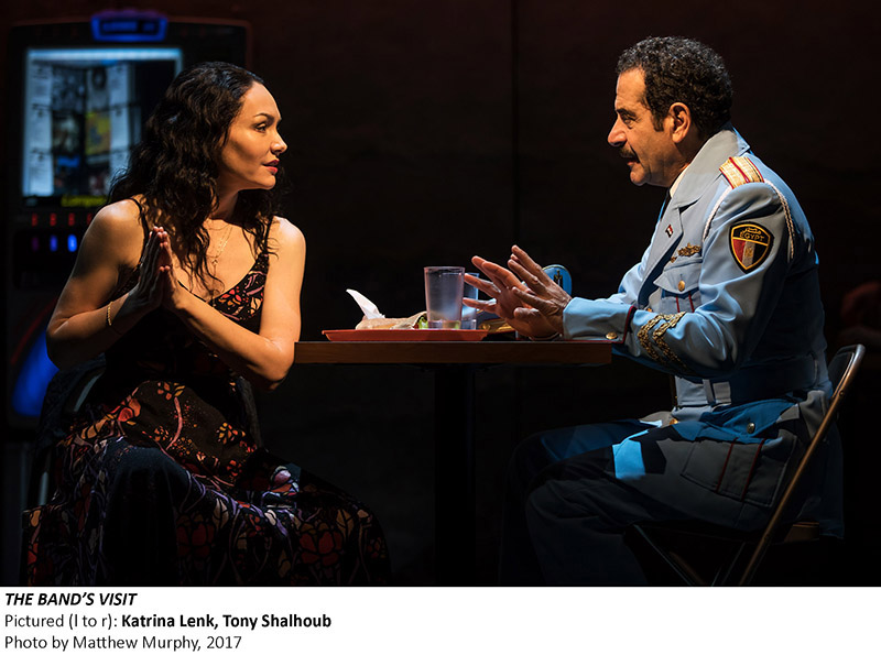 Katrina Lenk and Tony Shalhoub in The Band's Visit. Photo by Matthew Murphy