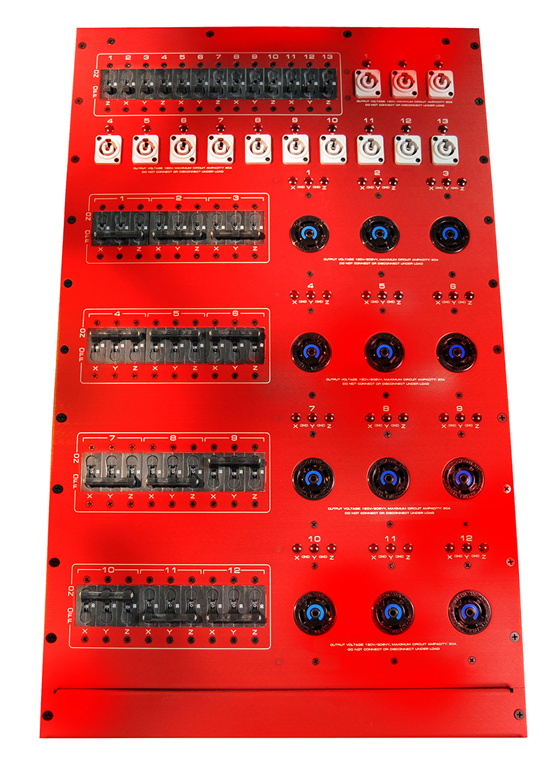 Whirlwind's PL8 power distro, back view.