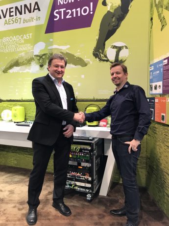 Philipp Lawo, CEO Lawo; René Harder, Stage Tec management team