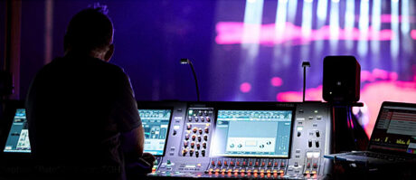 Hozier’s front of house engineer Stephen “Pato” Pattison at work on the Yamaha RIVAGE CS-R5 digital console. Photography by Ben James