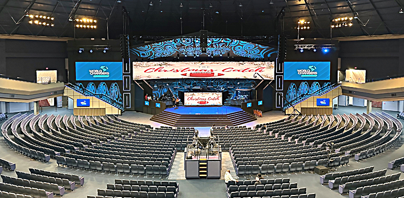 The 8,500-capacity sanctuary now has an Outline GTO line array system