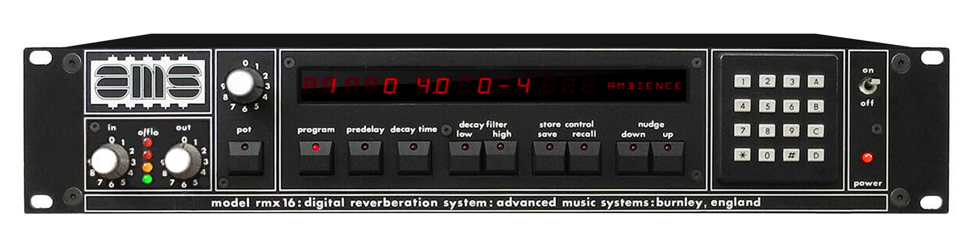 The original AMS rmx 16 was the world’s first microprocessor-controlled digital reverberator.