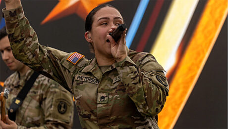 Staff Sgt. Bethsaida Patterson from the U.S. Army Band performs during the Army’s 250th birthday celebration. Live performances showcased the Army’s diverse talent and celebrated the strength of its all-volunteer force. Later that day, Patterson also sang the national anthem at Miami’s Hard Rock Stadium, before the start of the Miami Dolphins game. Photo: Army Staff Sgt. Rene Rosas