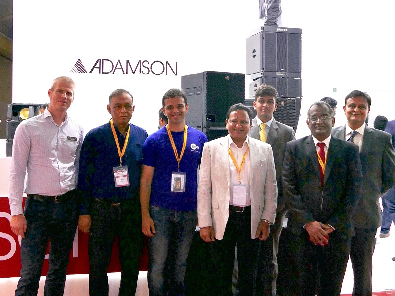 (L-R) Adamson’s David Dohrmann; Sonotone’s B.V. Nagpal; Sonotone’s Karan Nagpal; Vardhaman’s Kaushal Garg; Vardhaman’s Jeff Mandot; AVCL’s Sushil John & Vardhaman’s Dinesh Mandot