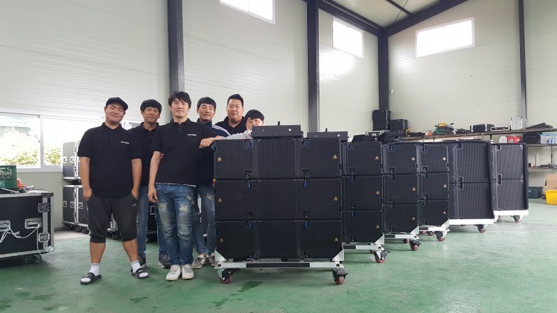 Team from Jun Sound in Icheon, South Korea with Adamson E-Series inventory