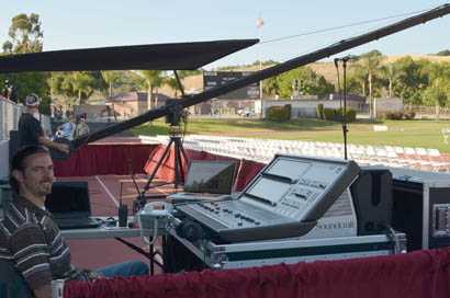 Chris Rodriguez and Soundcraft Vi1 console at Mt. San Antonio College