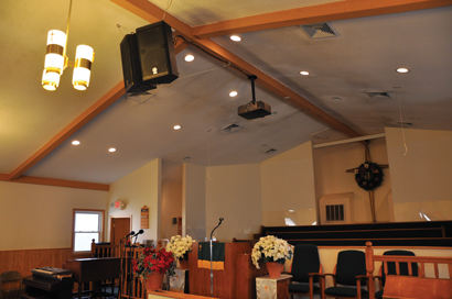 Yamaha DSR112CA powered speakers at New Hope Baptist Church in Atlantic City, NJ