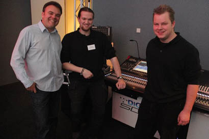 From left, James Gordon, DiGiCo Managing Director, Hugo van Meijeren and Floris Roelfzema