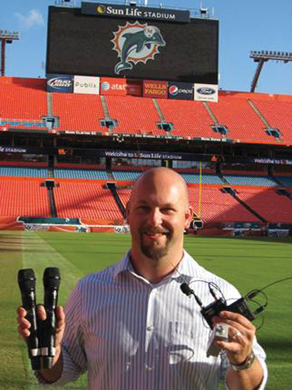 Bryan Lykins and Axient at the home of the Dolphins