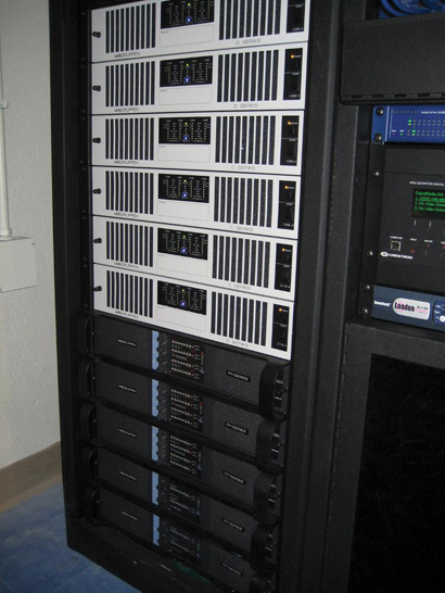 Audio racks for 2000-seat William Tennent High School auditorium