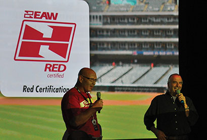 Martin Frey and EAW technical training manager Bernie Broderick at InfoComm 2012 