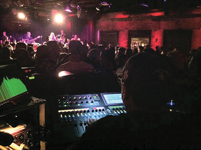 FOH engineer Tony Lentini with the GLD-80 console