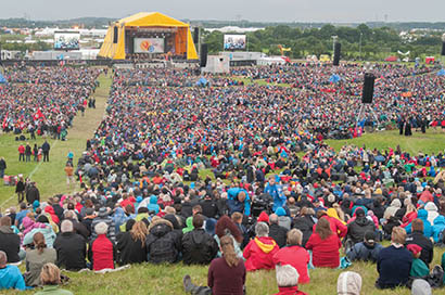 Victory Tour Production and AED Rent deployed a massive JBL VTX line array system for Jamboree Denmark 2012.