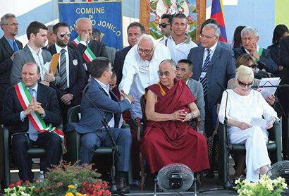 Dalai Lama visits Italy, heard via K-array