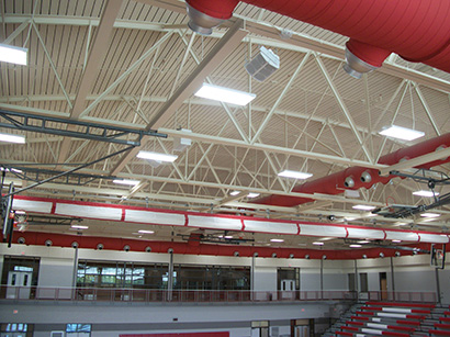 The multipurpose gym at the new Fremont, MI high school